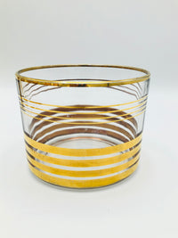 Vintage 22k Gold-Plated Striped Bar Set