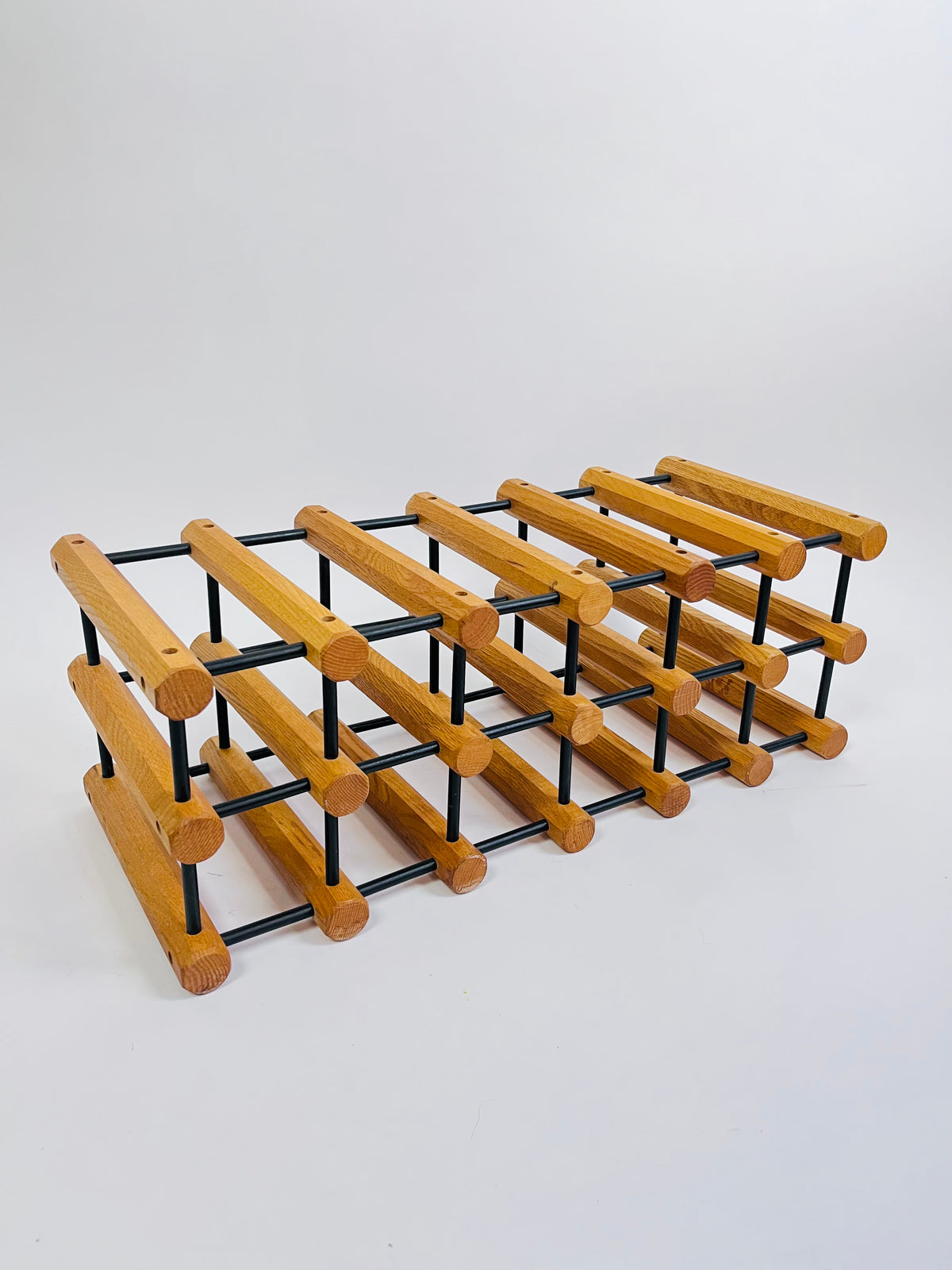Vintage MCM Modular Wood Wine Rack