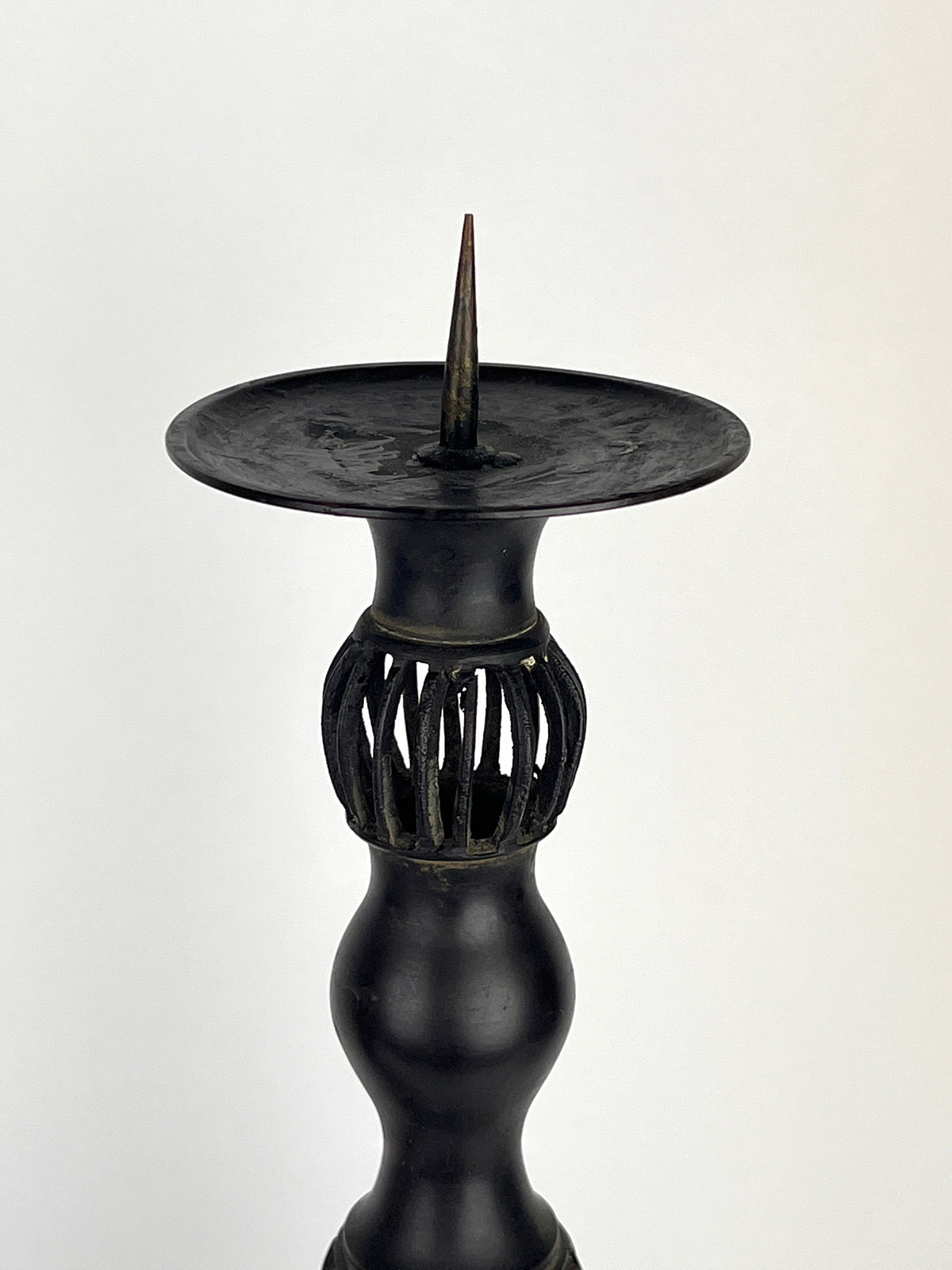 1940s Japanese Bronze Candle Holders, Showa Period