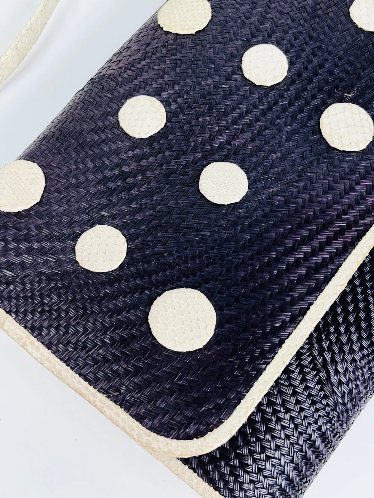 Woven Straw & Snakeskin Bag