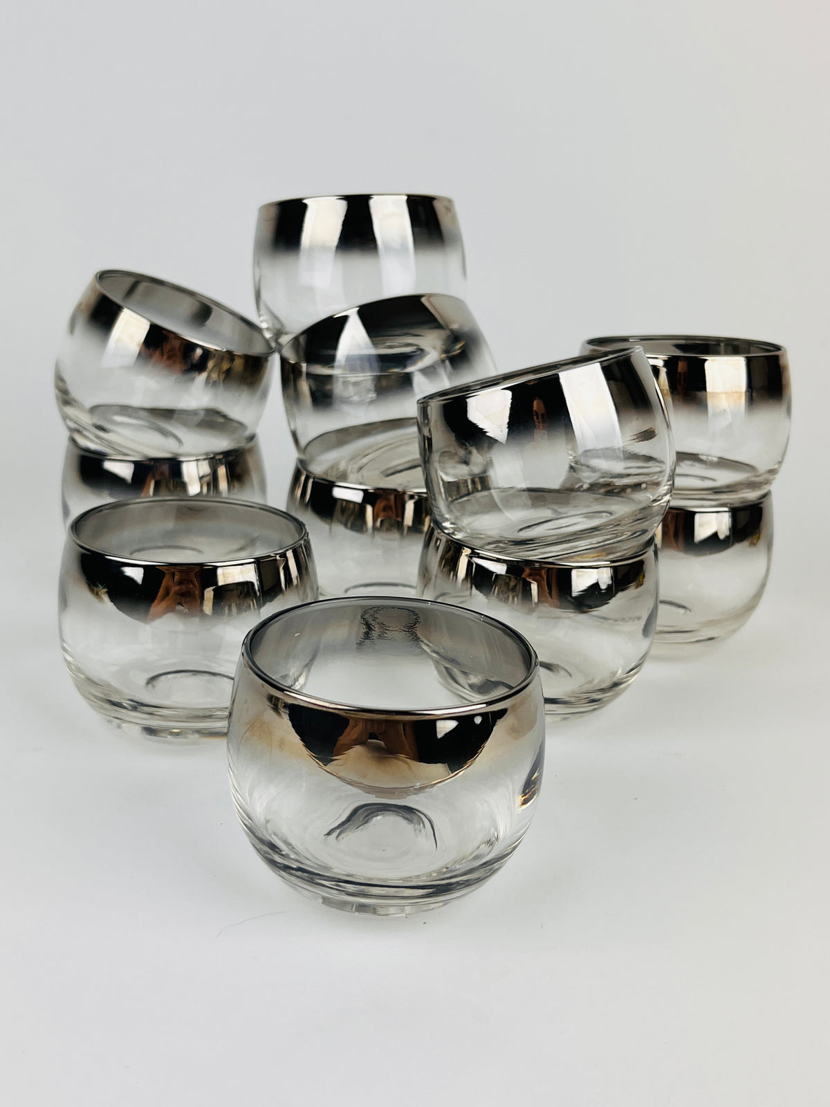 Mid-Century Modern Silver Fade Punch Set