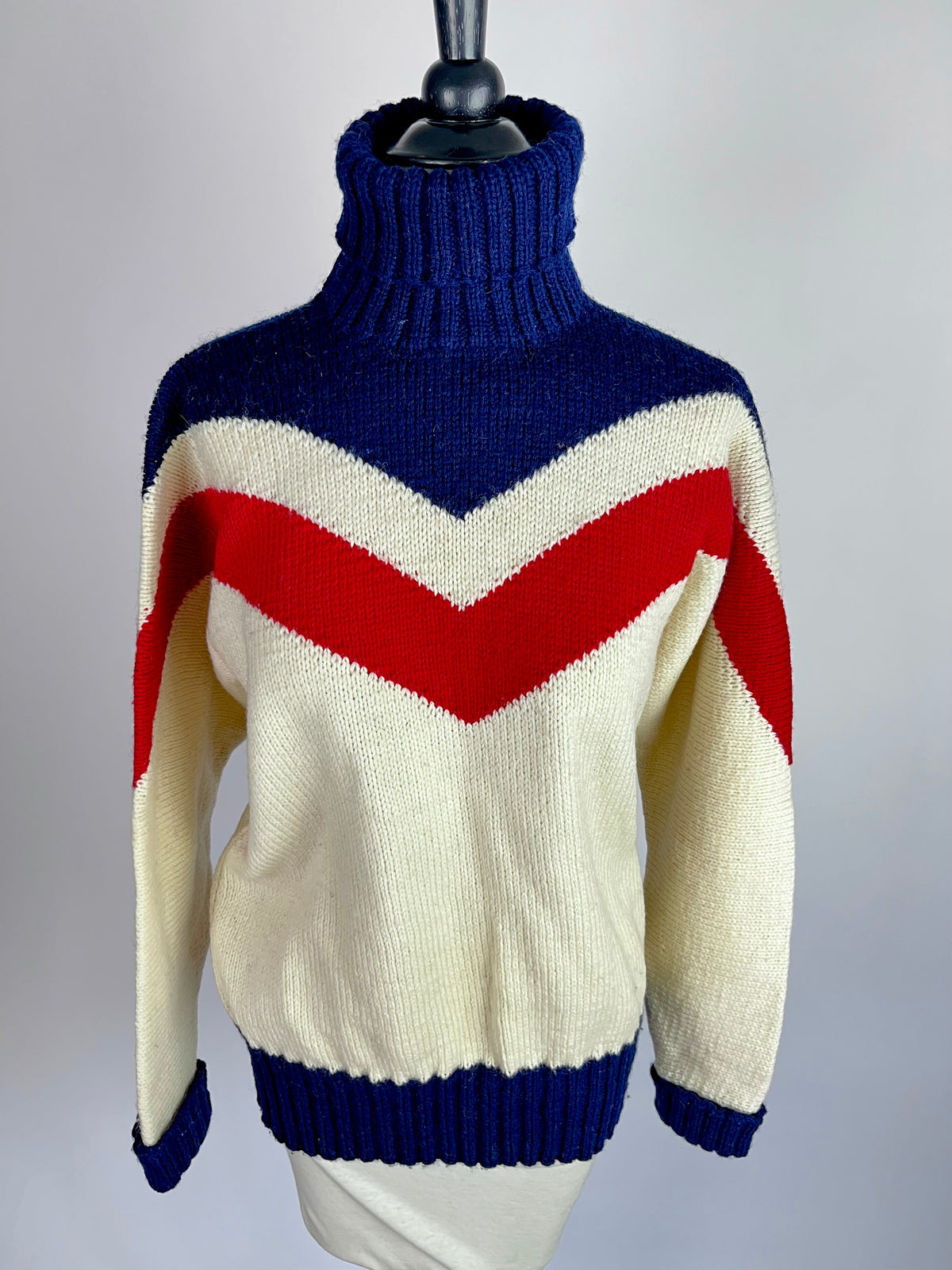Vintage Hand-Knit Wool Sweater by Mildred Nolan