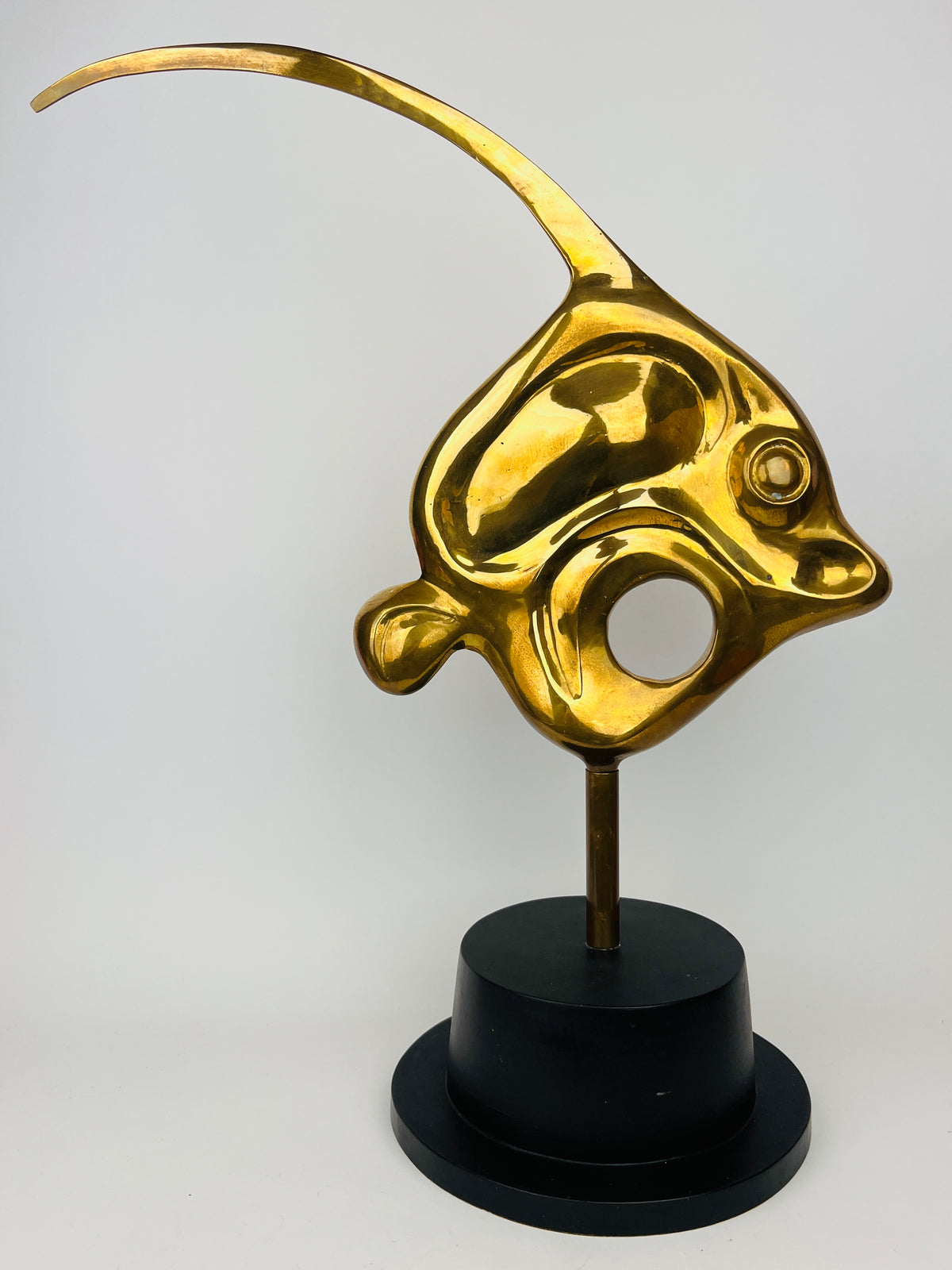 Vintage 1970s Brass Fish Sculpture