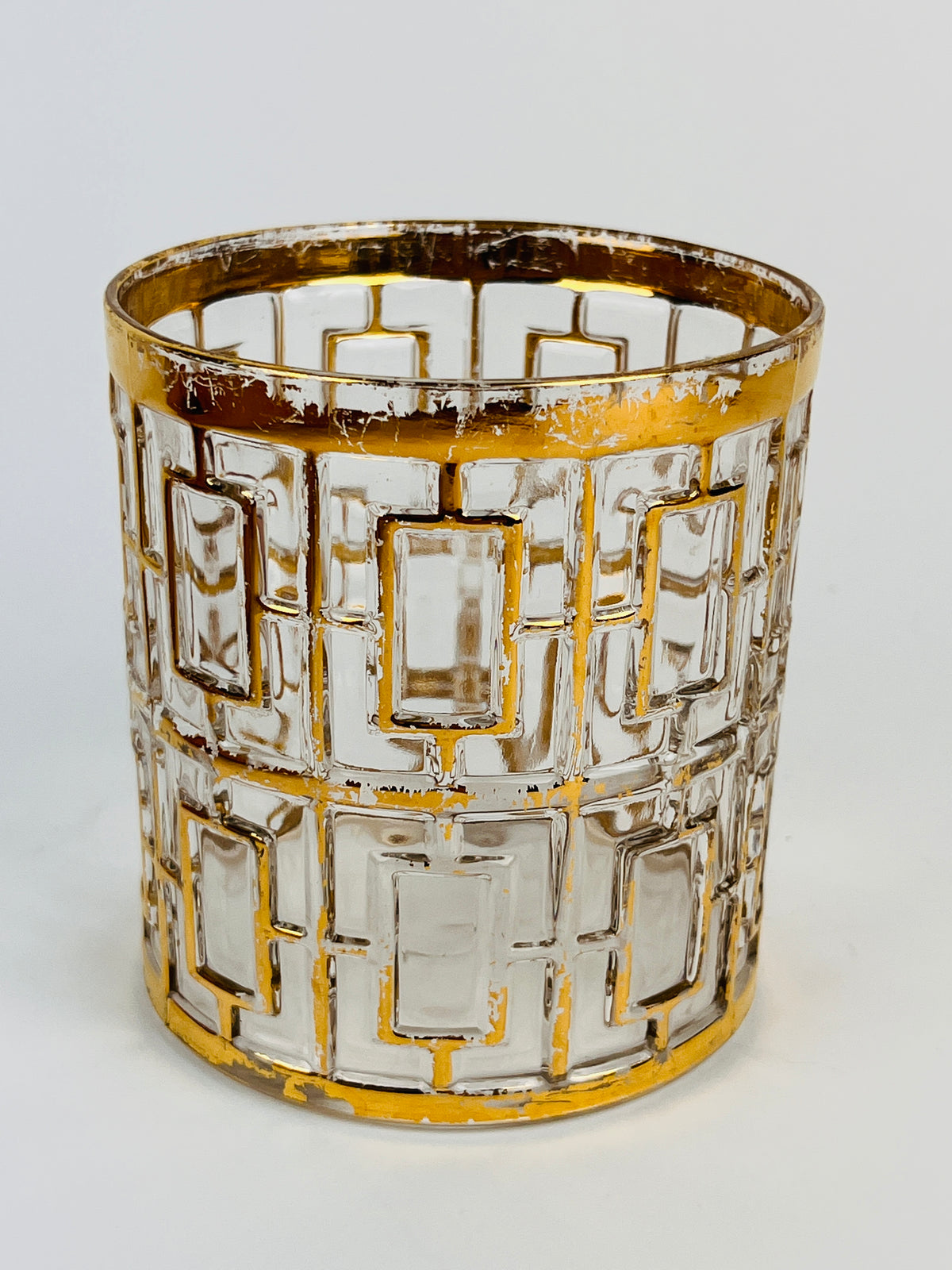 Hollywood Regency Shoji Trellis Rocks Glasses