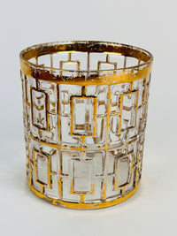 Hollywood Regency Shoji Trellis Rocks Glasses