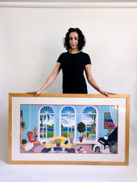 Vintage Postmodern “Palm Island” by Thomas McKnight Framed Poster