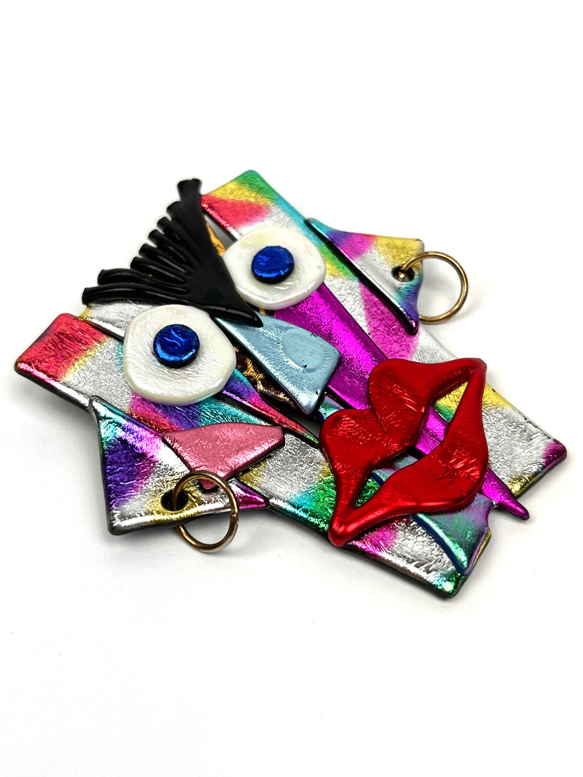 Vintage 90s Handmade Face Pin