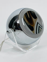 Robert Sonneman Lucite and Chrome Illuminated Adjustable Vanity Mirror