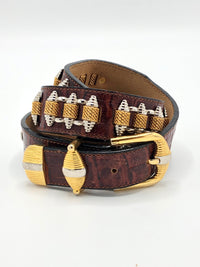 Vintage Leather and Metal Mesh Belt