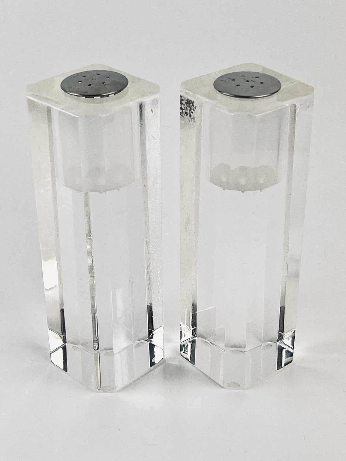 Mid-Century Ritts Astrolite Lucite Salt and Pepper Shakers