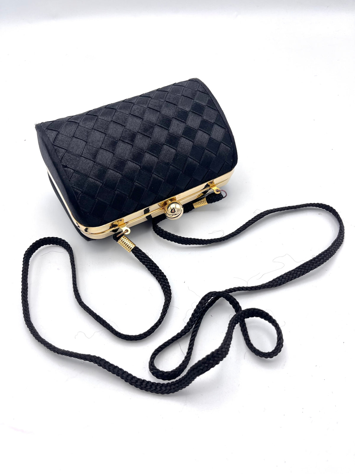 Vintage 80s Woven Satin Mini-Purse