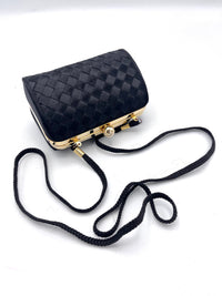 Vintage 80s Woven Satin Mini-Purse