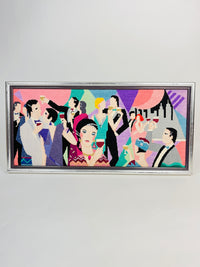 Vintage Needlepoint Party Scene