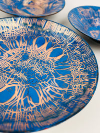 3pc Set of Mid-Century Modern Enameled Copper Bowls