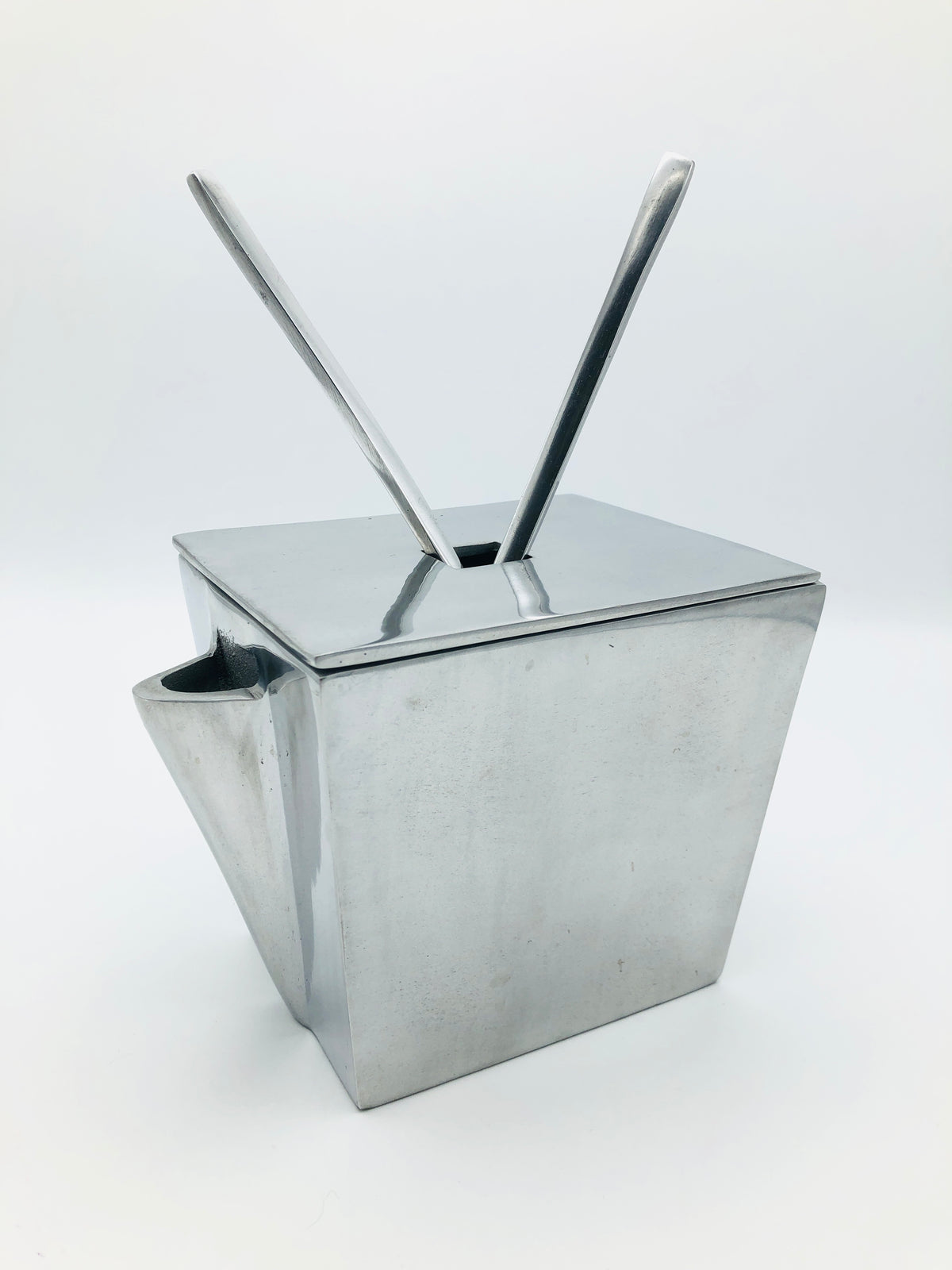 Vintage Postmodern Pewter Ramen Box