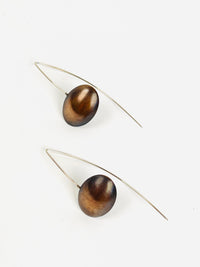 Vintage Bronze & Sterling Modernist Studio Earrings