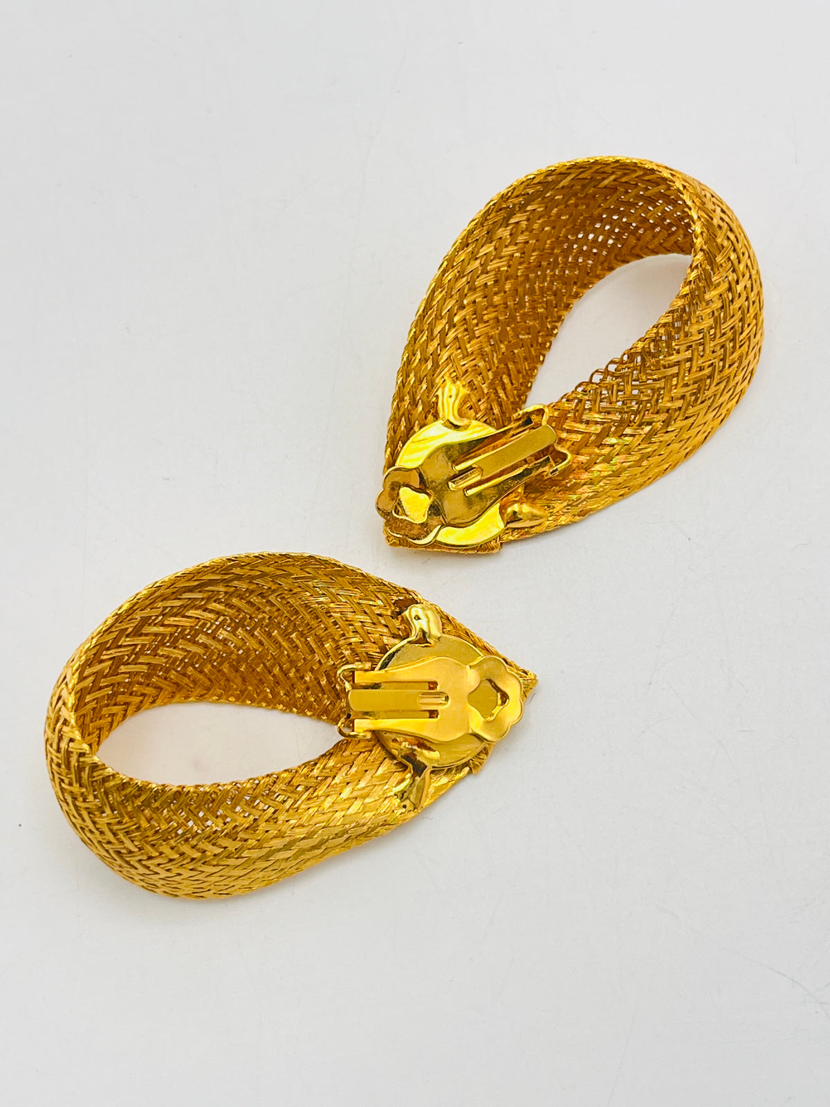 Vintage Woven Wire Mesh Earrings