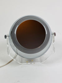 Robert Sonneman Lucite and Chrome Illuminated Adjustable Vanity Mirror