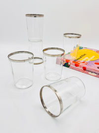 Mid-Century Modern Silver Banded Glasses