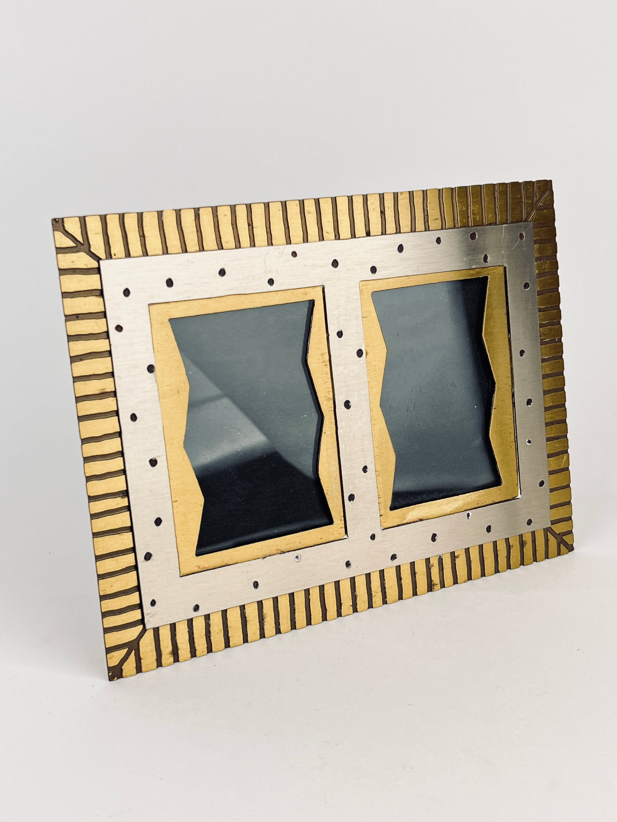 Vintage 90s Postmodern Metal Picture Frame