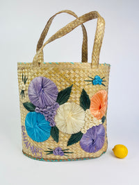 Large Woven Straw & Raffia Tote