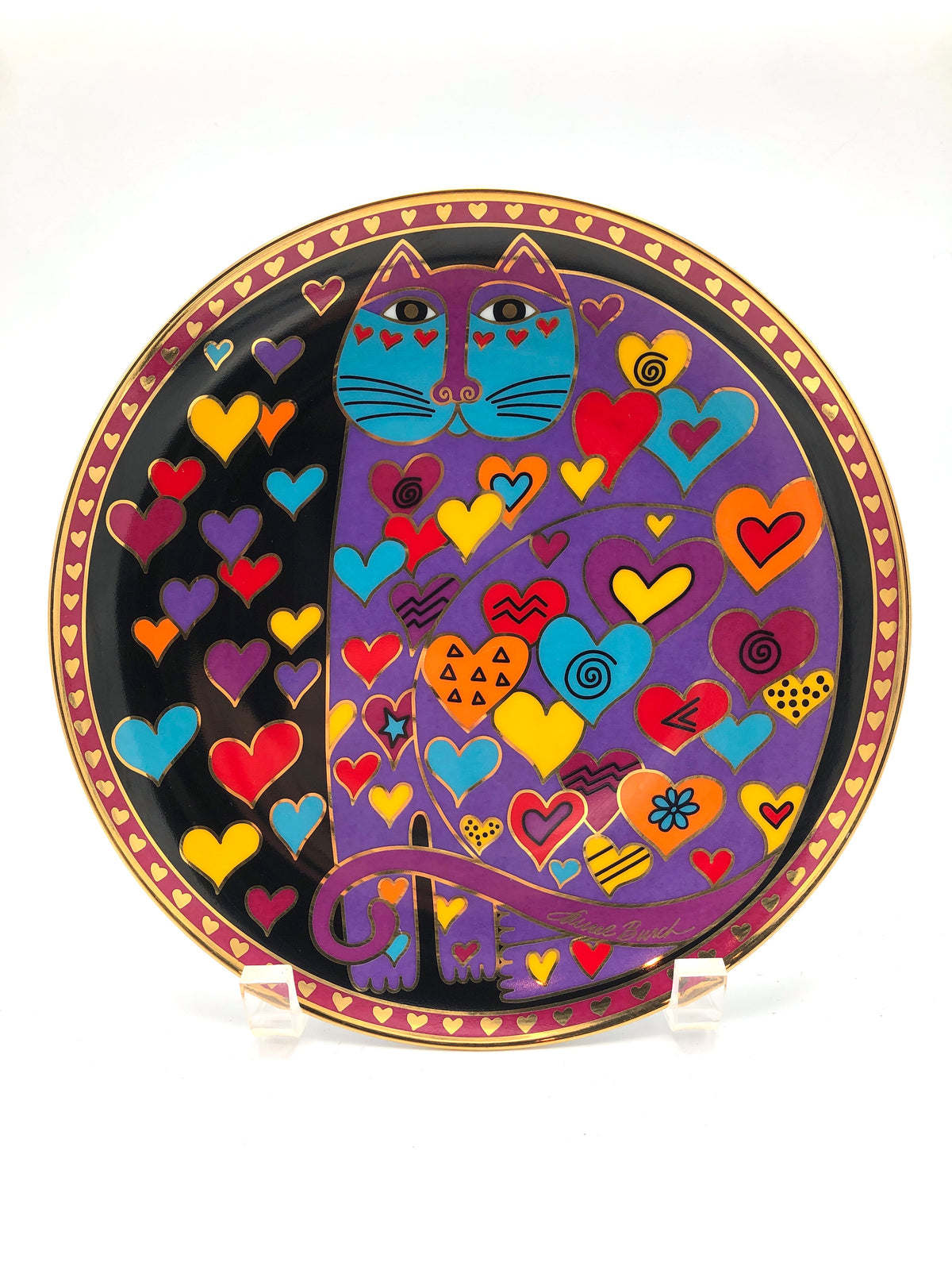 Vintage Laurel Burch Plate - Queen of Hearts