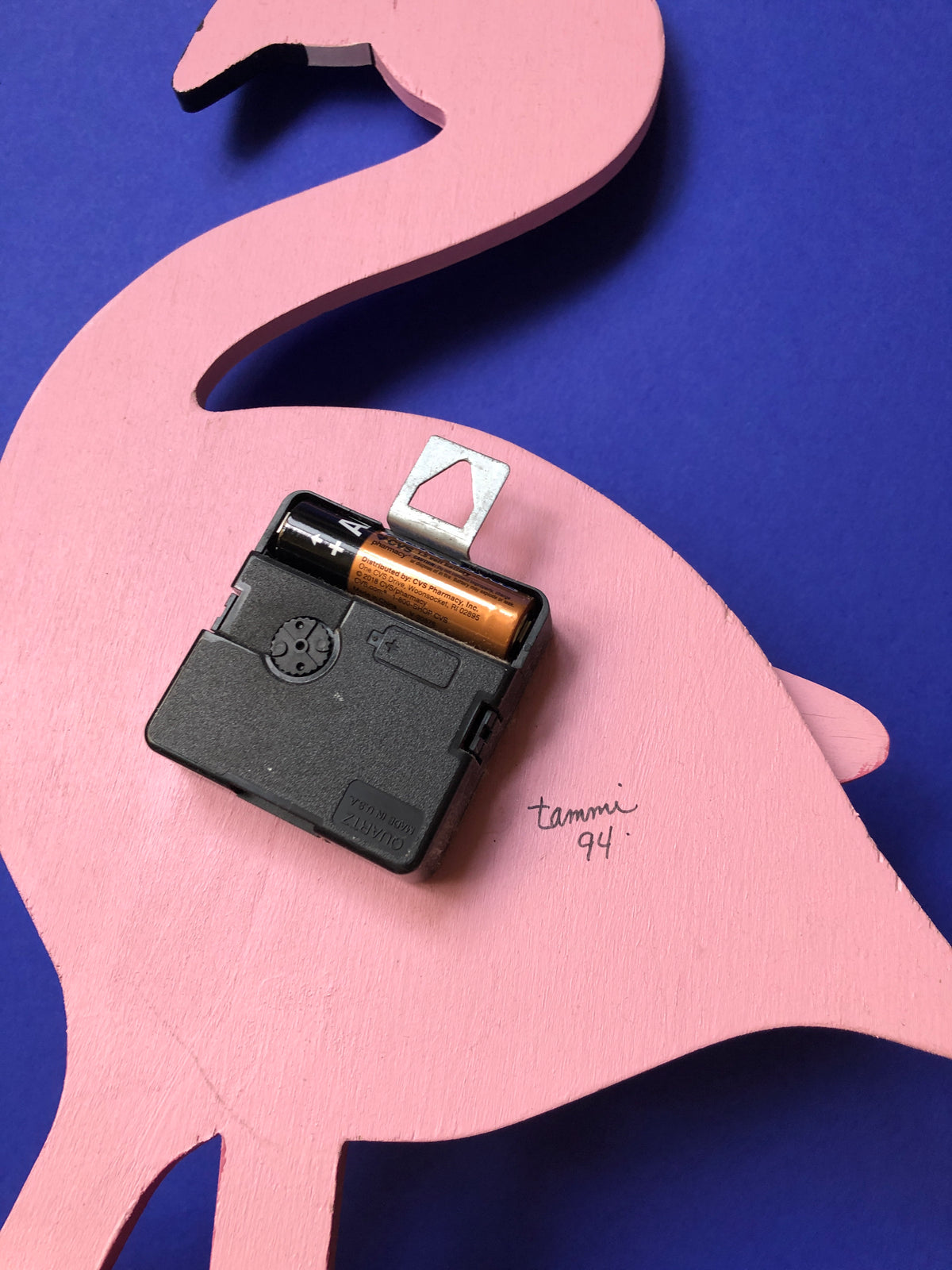 Vintage Handmade Flamingo Clock