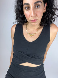 Vintage Rhinestone Leopard Necklace