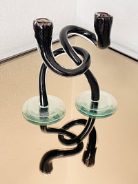Blown Glass Interlocking Candle Holders