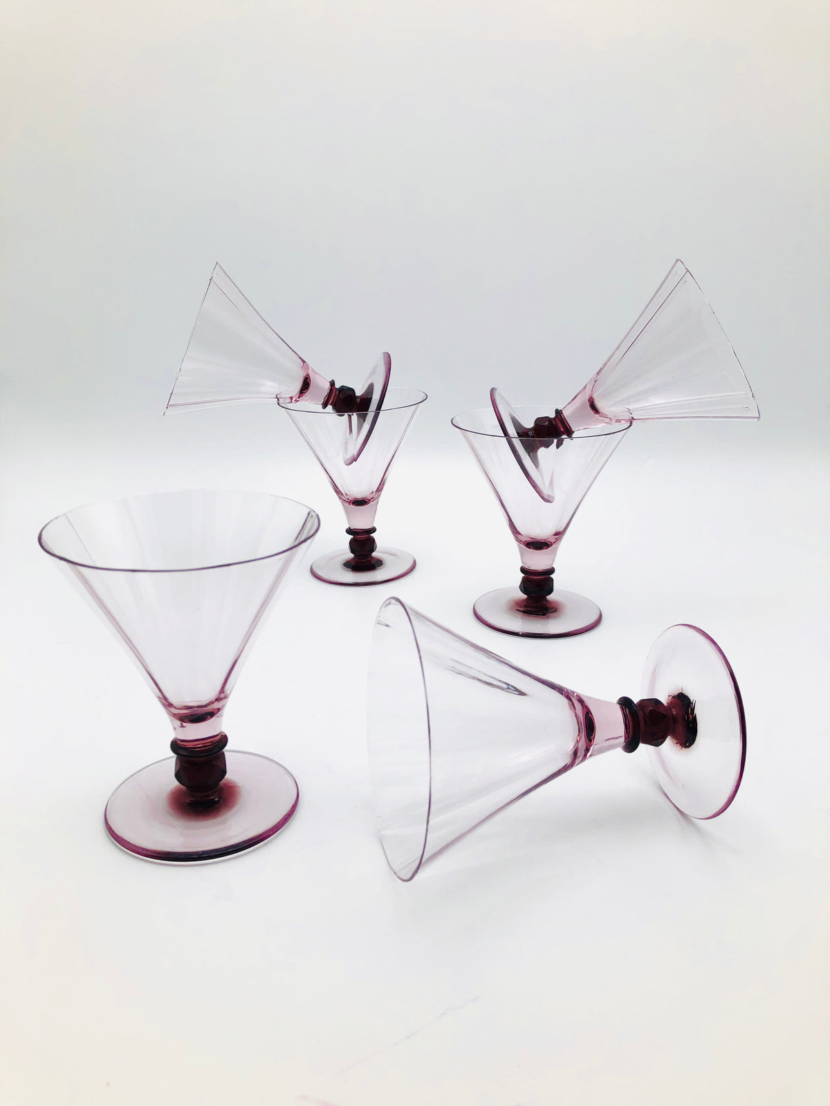 Smokey Amethyst Martini Glasses
