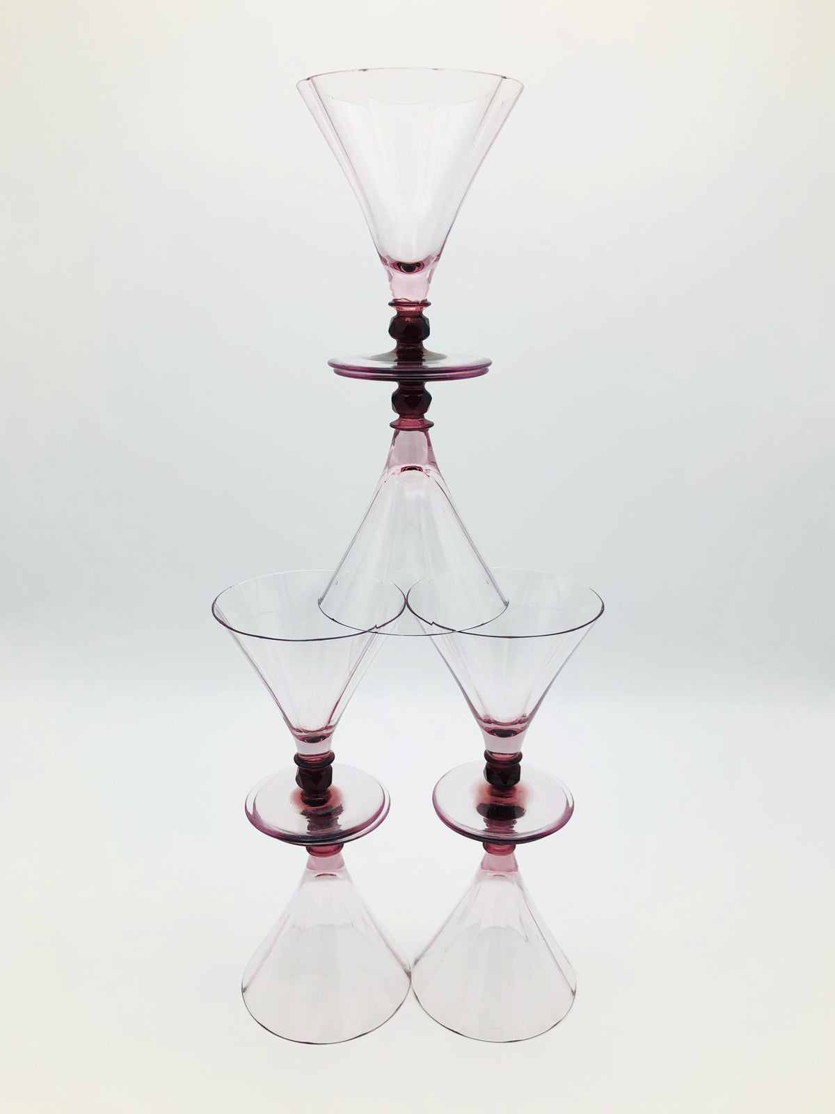Smokey Amethyst Martini Glasses