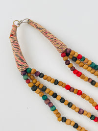 Vintage Carved Wood Animal Necklace