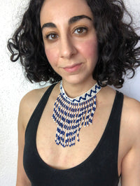 Vintage 1970s Beaded Fringe Choker