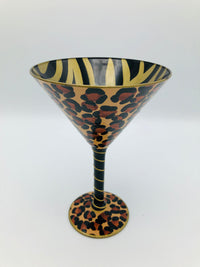 Hand-Painted Animal Print Glasses