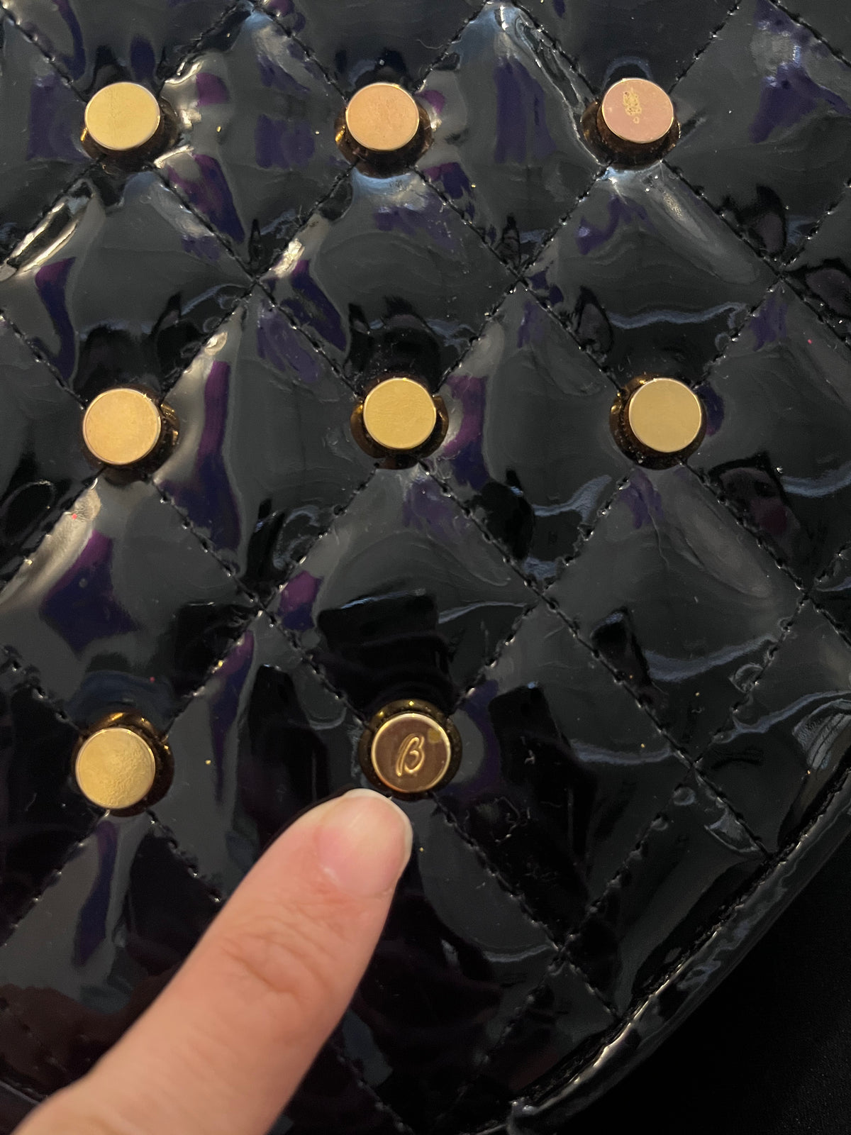 Vintage 80s Vinyl Studded Heart Bag