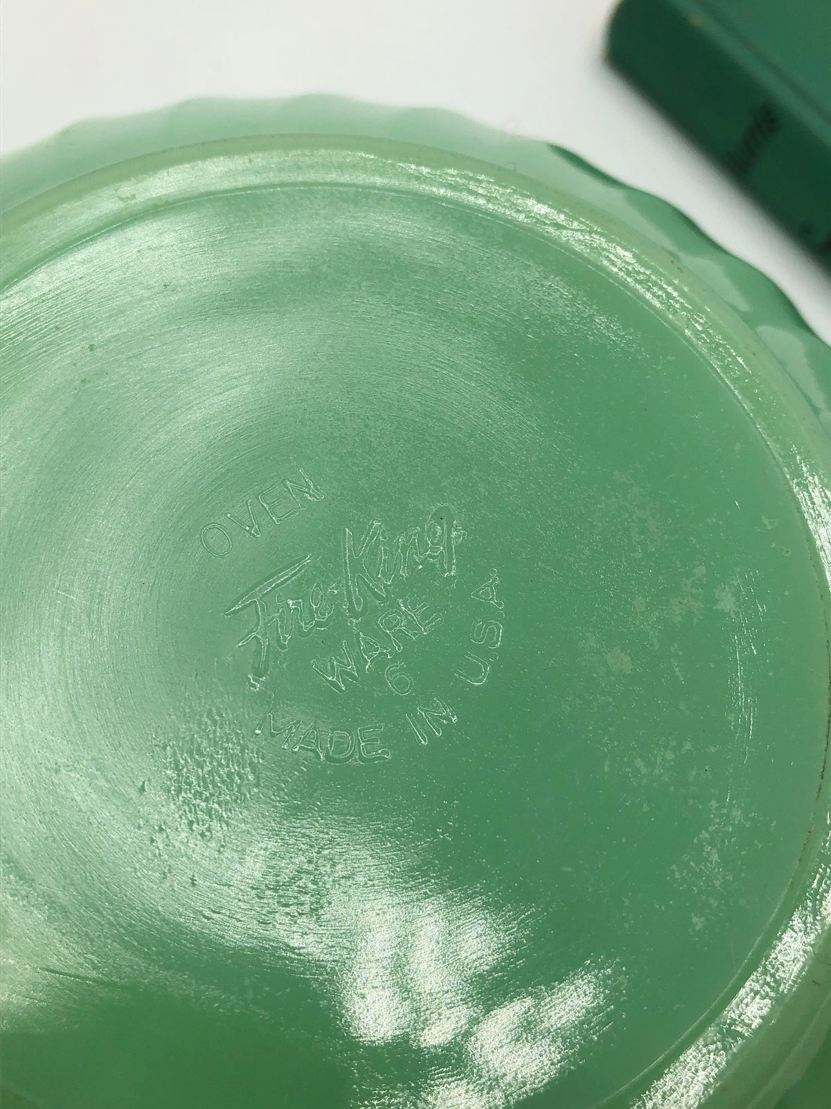 Mid-Century Jadeite Swirl Bowl