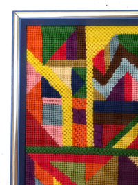 Geometric Framed Needlepoint Art