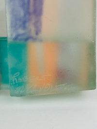 Postmodern Art Glass Cityscape Picture Frames - a Pair