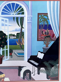Vintage Postmodern “Palm Island” by Thomas McKnight Framed Poster