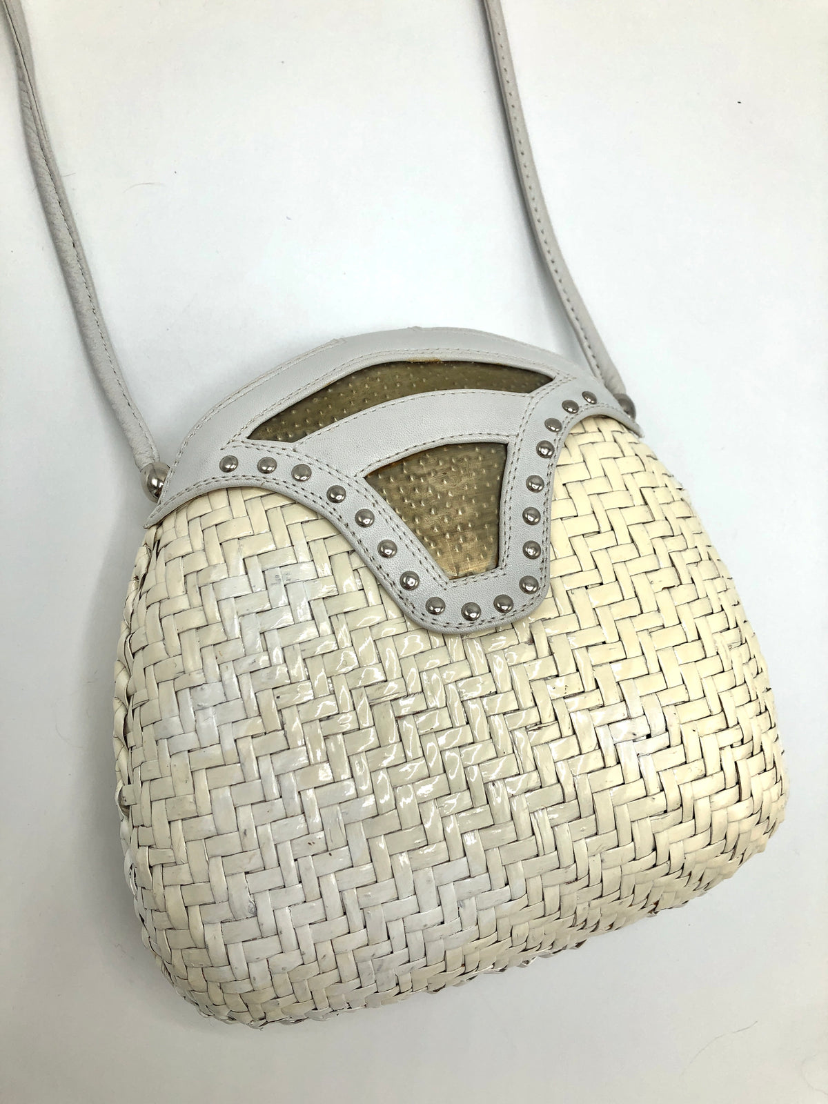 Vintage White Wicker Bag