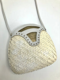 Vintage White Wicker Bag