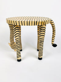 Vintage Painted Wood Zebra Stand