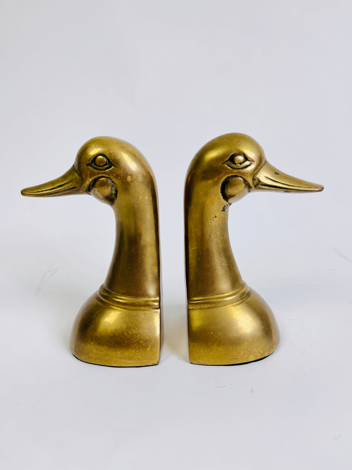 Vintage Brass Duck Bookends