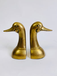 Vintage Brass Duck Bookends