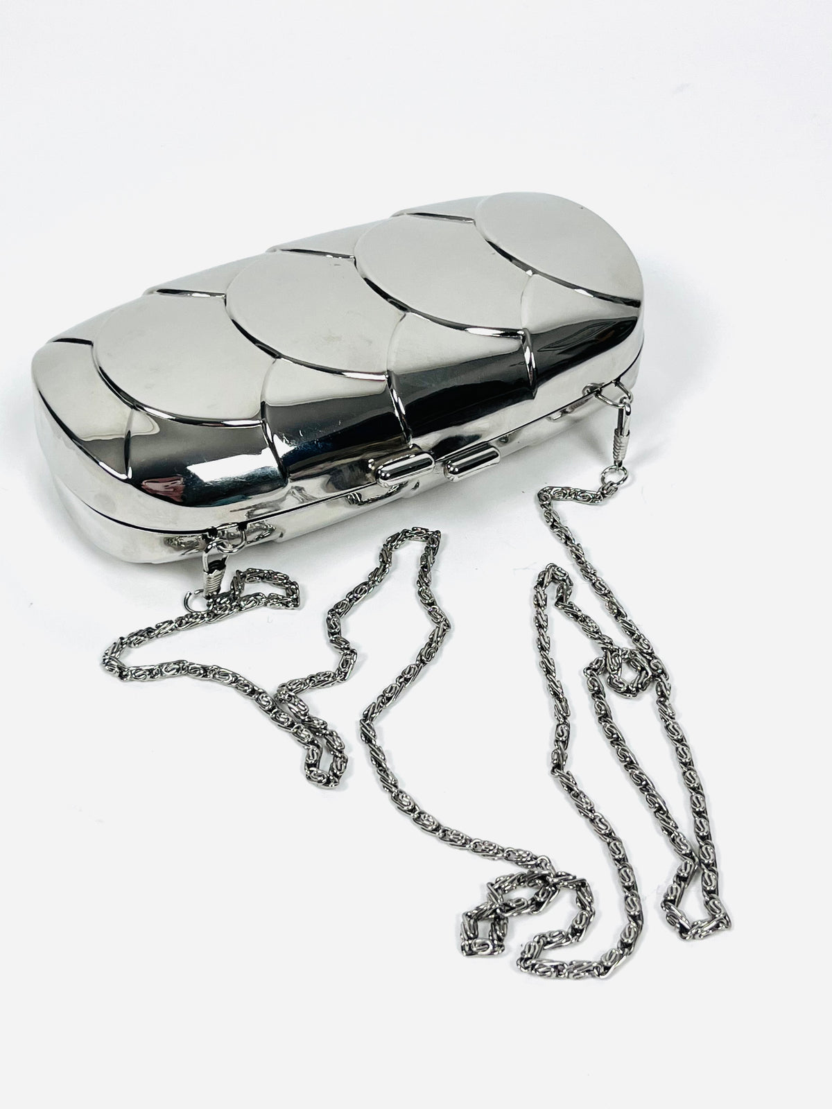 Vintage Silver Metal Box Purse/Clutch