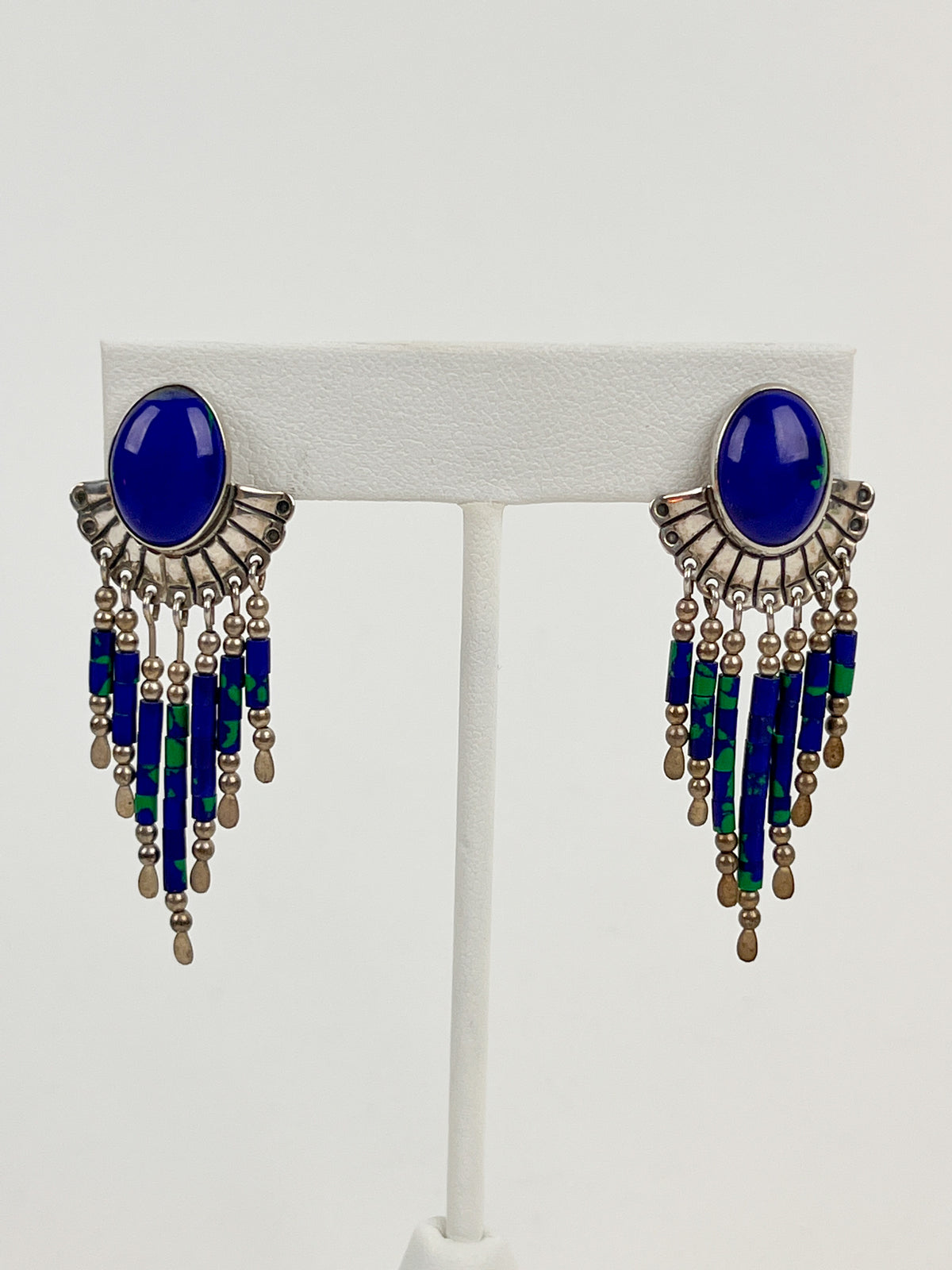 Sterling Azurite Malachite Earrings