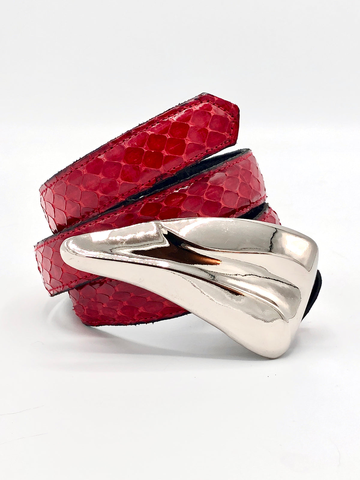 Vintage Red Snakeskin Belt