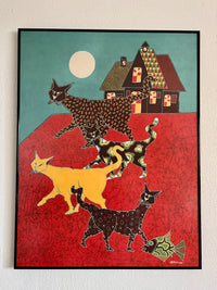 Vintage Handprinted Batik Textile Art