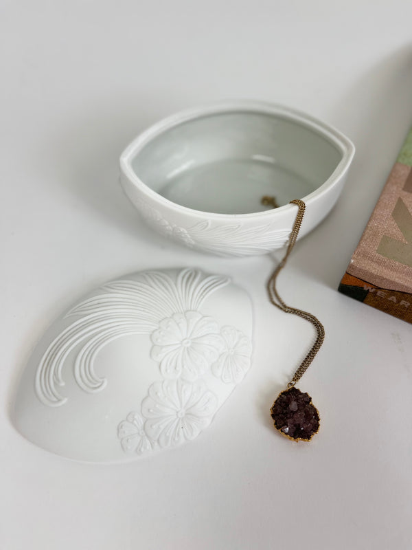 Vintage Floral Porcelain Box