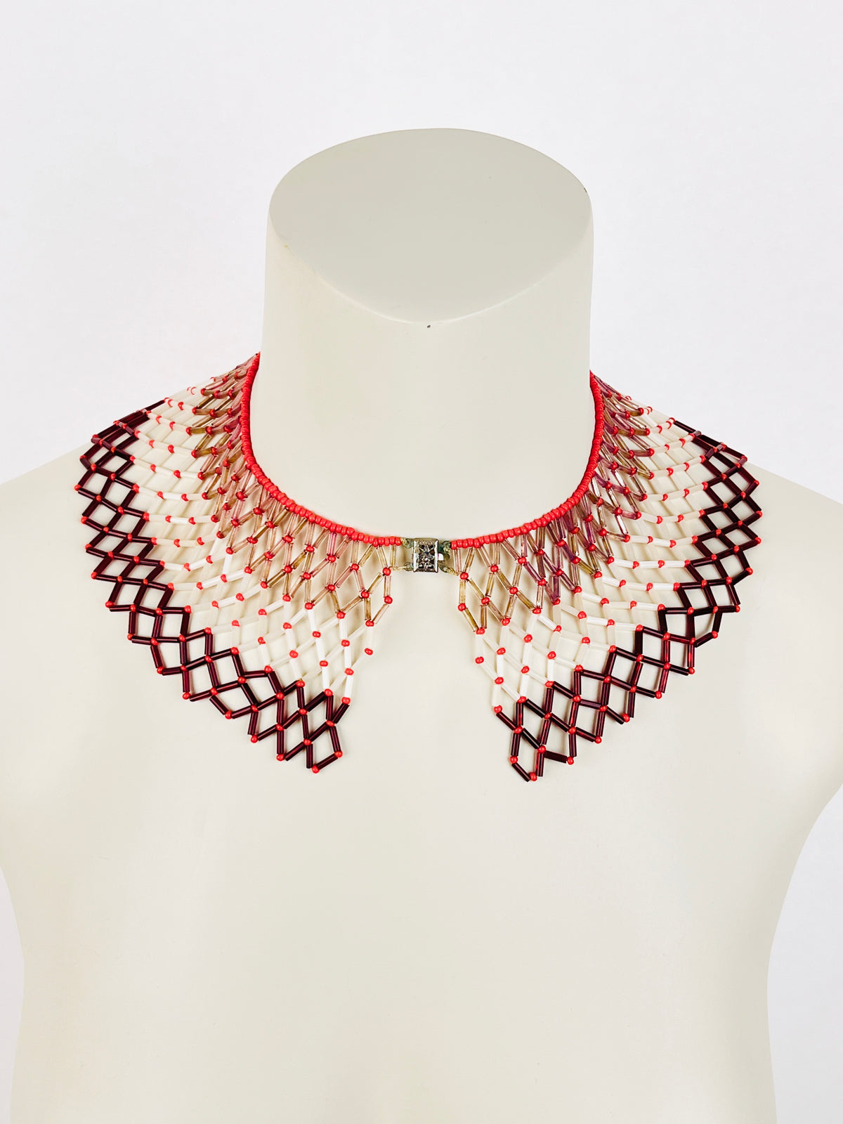 Vintage African Beaded Collar Necklace
